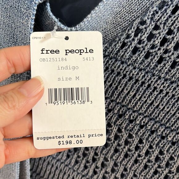 Free People Blue Crochet Mini Dress - Picture 13 of 16